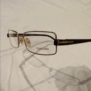 Vintage Tom Ford Black & Gold Rectangular Glasses